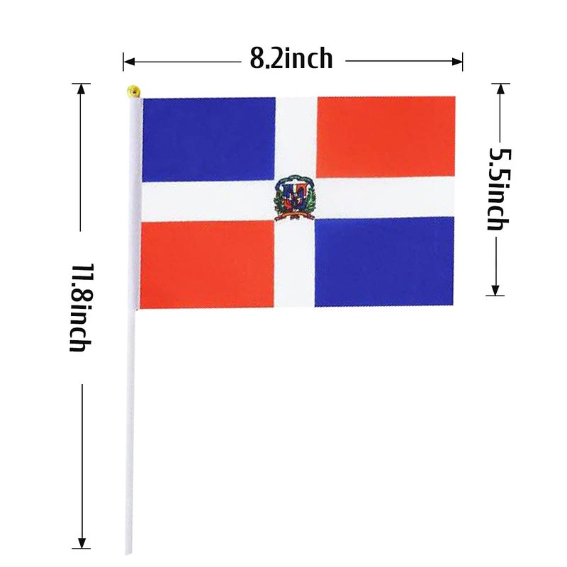 mflagperft Dominica Flag Dominican Flag, Small Mini Handheld Dominica Flags on Stick, Ideal for Party Parades Sports Events Patriotic Festival Decorations - Image 3